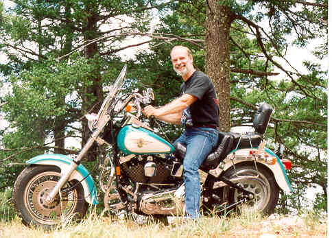 My Harley, Serena, and me before leaving New Mexico for Alaska